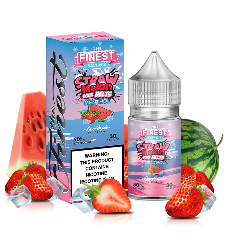 Straw Melon Sour Belts Menthol - Salt Nic